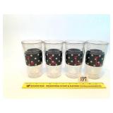 (4) Plastic Tumblers - polka dots with an "L" on
