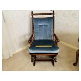 Wooden Glider with Cushion - Located in Living