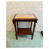 Side Table with Marble Top - Measures Approx. 24