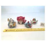 (4) Miniature Teapots - Located in Kitchen