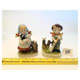 (2) Decorative Figurines - Boy and Girl - Located