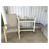 Group Lot includes Rolling Cart with Glass Trays