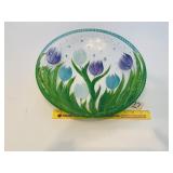Decorative Handpainted Glass Bowl - Located in