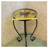 Decorative Table with Glass Butterfly Top -