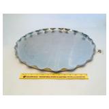 Large Metal Tray With Scalloped Edges - Located