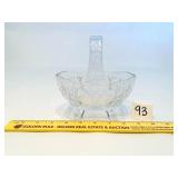 Glass Basket Shaped Dish - Located in Kitchen