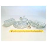 Glassware includes Butter Dish, Divided Dish and
