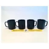 (4) Blue Polka Dot Cups - Located in Kitchen