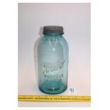 Vintage Blue Glass Ball Perfect Mason Quart Jar