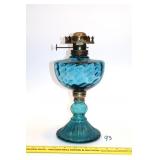 Blue Glass Oil Lamp
