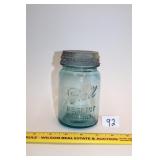 Vintage Blue Glass Ball Perfect Mason Pint jar