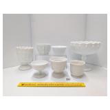 Group lot of vintage milk glass     Located in