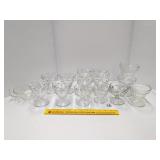 Group lot of clear glass dessert dishes
