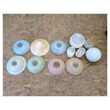 Group lot of vintage ceiling light shades only,
