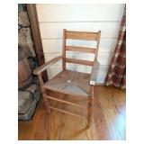 Wooden Ladder-back Chair w/ Woven Seat