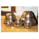 Group lot of stainless steel mixing bowls