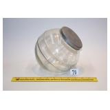 Vintage Slant Counter Jar w/ metal lid    Located