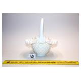 Fenton Milk Glass Hobnail Basket, unmarked