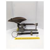 Ohouse Triple Beam Scale & part of a bushel grain