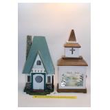 Decorative Bird House & wooden Church lantern for