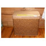Vintage Wicker Hamper w/ Vinyl top   Located in