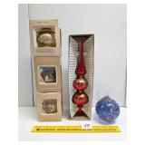 Glass Finial Tree Topper, hand-blown glass