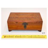 Vintage Carved Wooden Jewelry Box