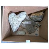 Box of rocks, (2) appear to be petrified wood