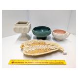 Vintage Ceramic Planters & an ashtray (has chip)