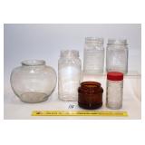 Group lot of Vintage Glass Jars
