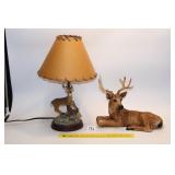 Resin Homco Deer Figurine & Lamp