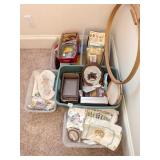 Group lot of mostly embroidery items     Located