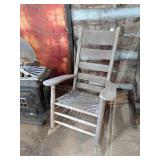 Vintage Wooden Rocking Chair w/ woven seat