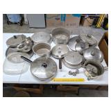 Group lot of cookware & various lids    Located
