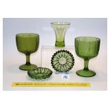 Group lot of Green Glassware