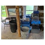 Clean out of plastic totes, crates, garbage cans