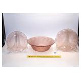 Pink Glassware, including a cherry blossom