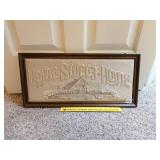 Framed Embroidered "Home Sweet Home" Sampler;