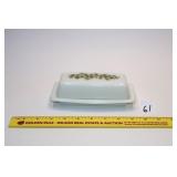 Vintage Spring Blossom Green Butter Dish