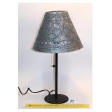 Table lamp w/ punched metal shade