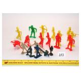 Group lot of plastic cowboys, Native Americans &