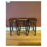 (3) Wooden Kitchen Stools     Located in Kitchen