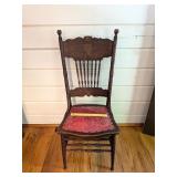 Vintage Wooden Chair w/ Vinyl Seat