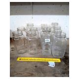 Group lot of grid pattern jars & others