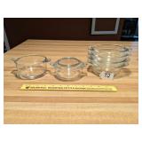 Group lot of Clear Glass Casseroles; one with