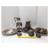 Group lot of vintage silverplate items