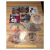 Group lot of vintage paper board advertising fans