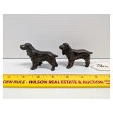(2) Cast Metal Spaniel Dogs     Located in