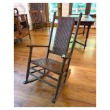 Wooden Rocking chair w/ Woven Back & Bottom