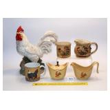 Group lot of Chicken Decor & Kitchenware, rooster